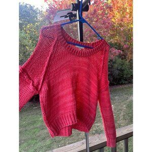 IRO Womens Sweater CROCHET OPEN-knit Fushcia pink Long Sleeved Thick Small